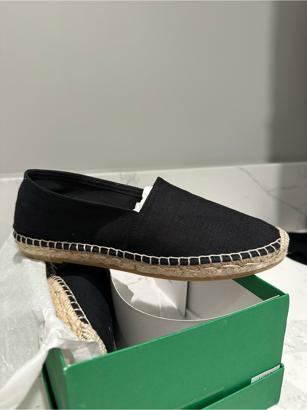 J. Crew Black Canvas Espadrilles with Jute Sole